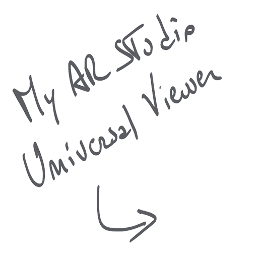 Background writing indicating My AR Studio Universal Viewer