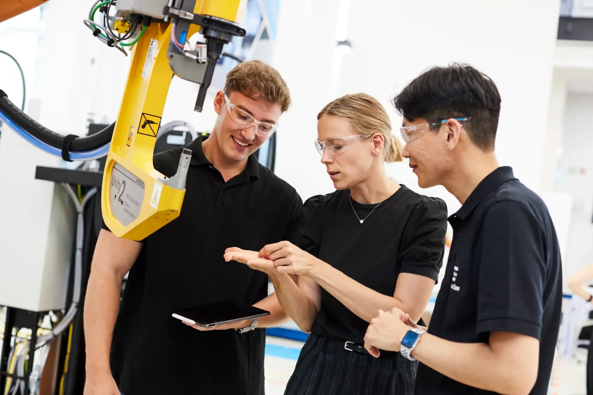 Training of personnel on a riveting machine at Atlas Copco.