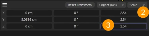 Scaling the Object in Cinema 4D