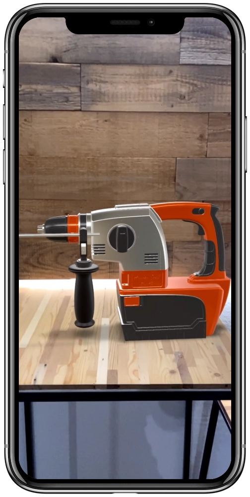 The exported drill viewes in Augmented Reality