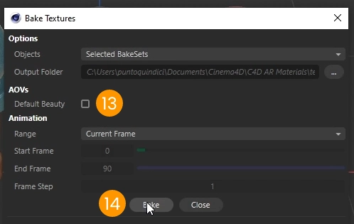 Adjust the bakeset settings (part 2)