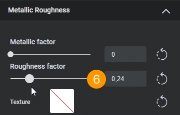 Adjust the metallic roughness values manually.