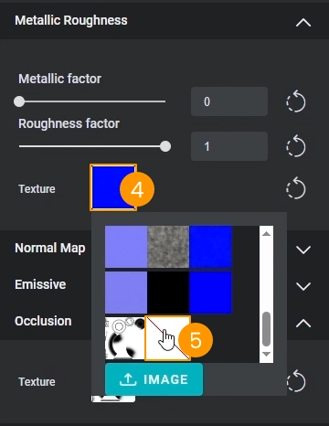 Disattiva la texture esportata da Cinema 4D per le mappe di metallic roughness.