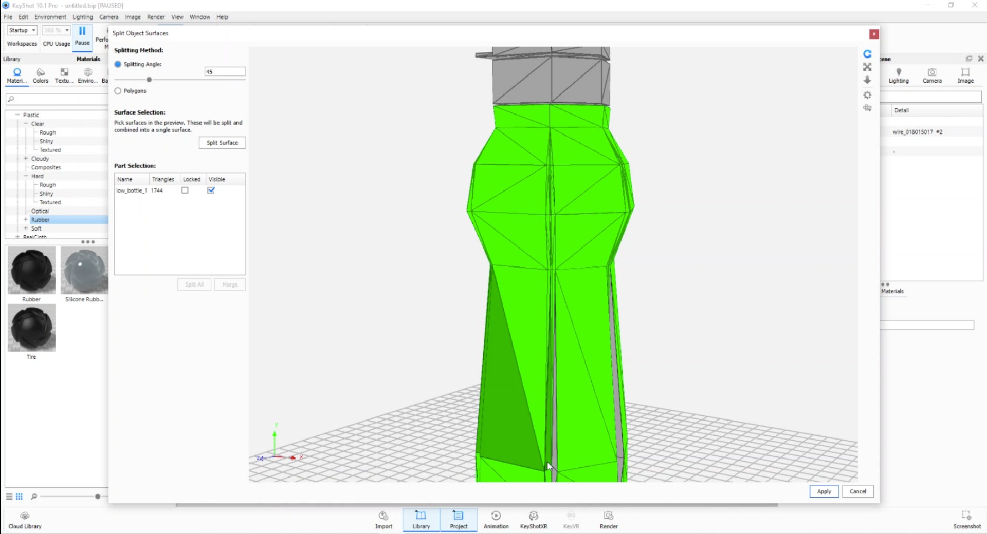 Model with selected poligons