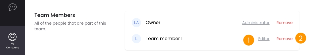 Manage members in the Team section in My AR Studio